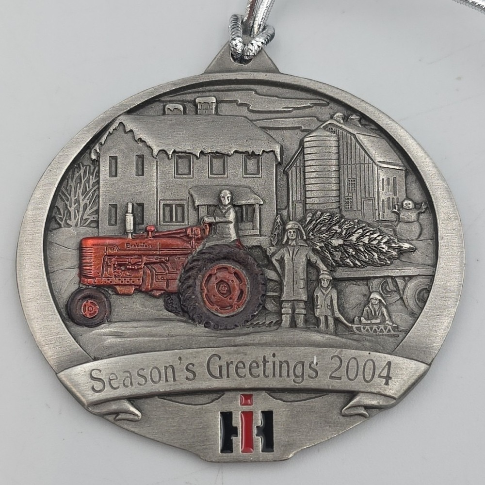 Case IH International Harvester 2004 Pewter Christmas FARMALL Ornament Special